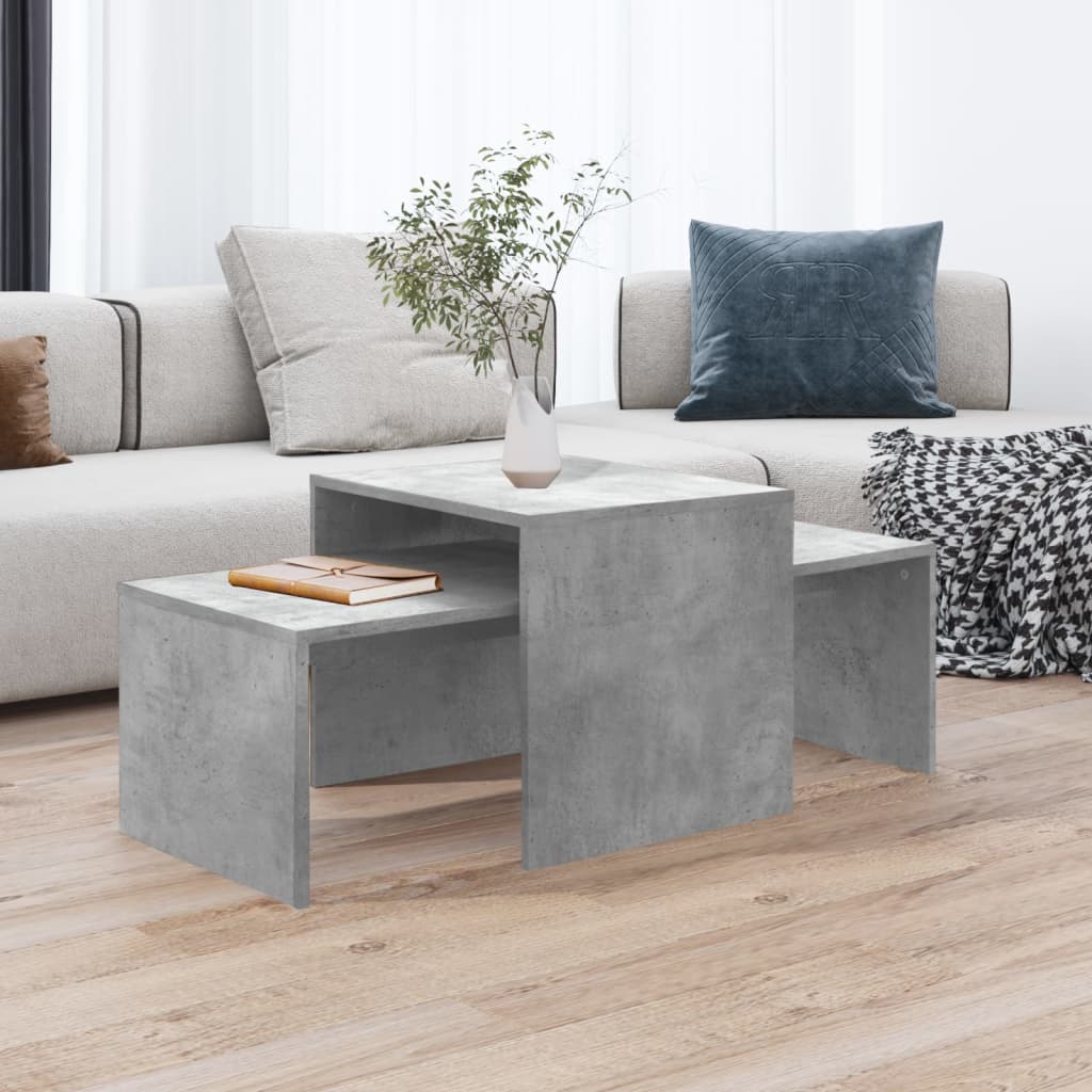 Vetonek Mesa de centro madera contrachapada gris hormigón 100x48x40 cm