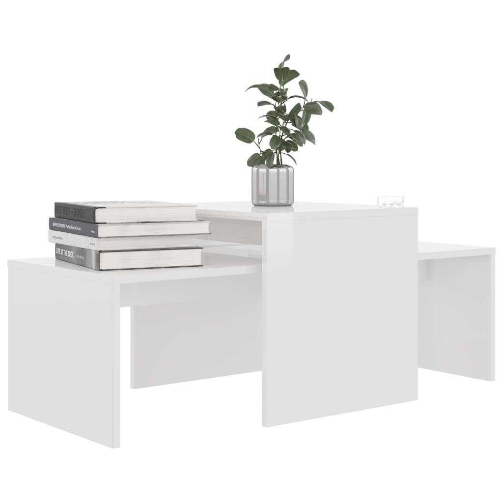 Mesa de centro madera blanco brillo 100x48x40 cm vidaXL