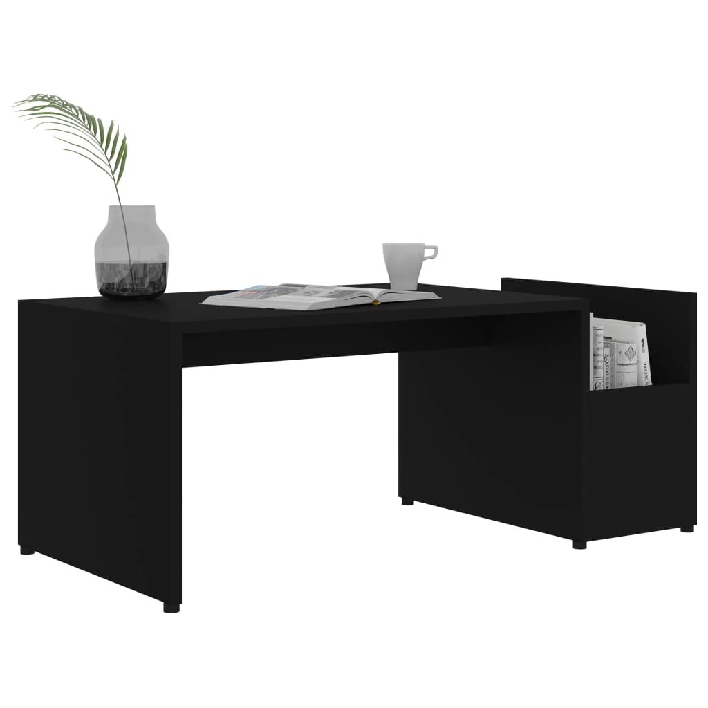 Mesa de centro madera negro 90x45x35 cm