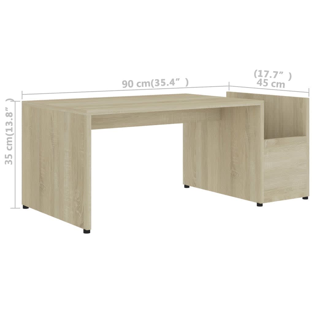 Mesa de centro madera color roble 90x45x35 cm vidaXL