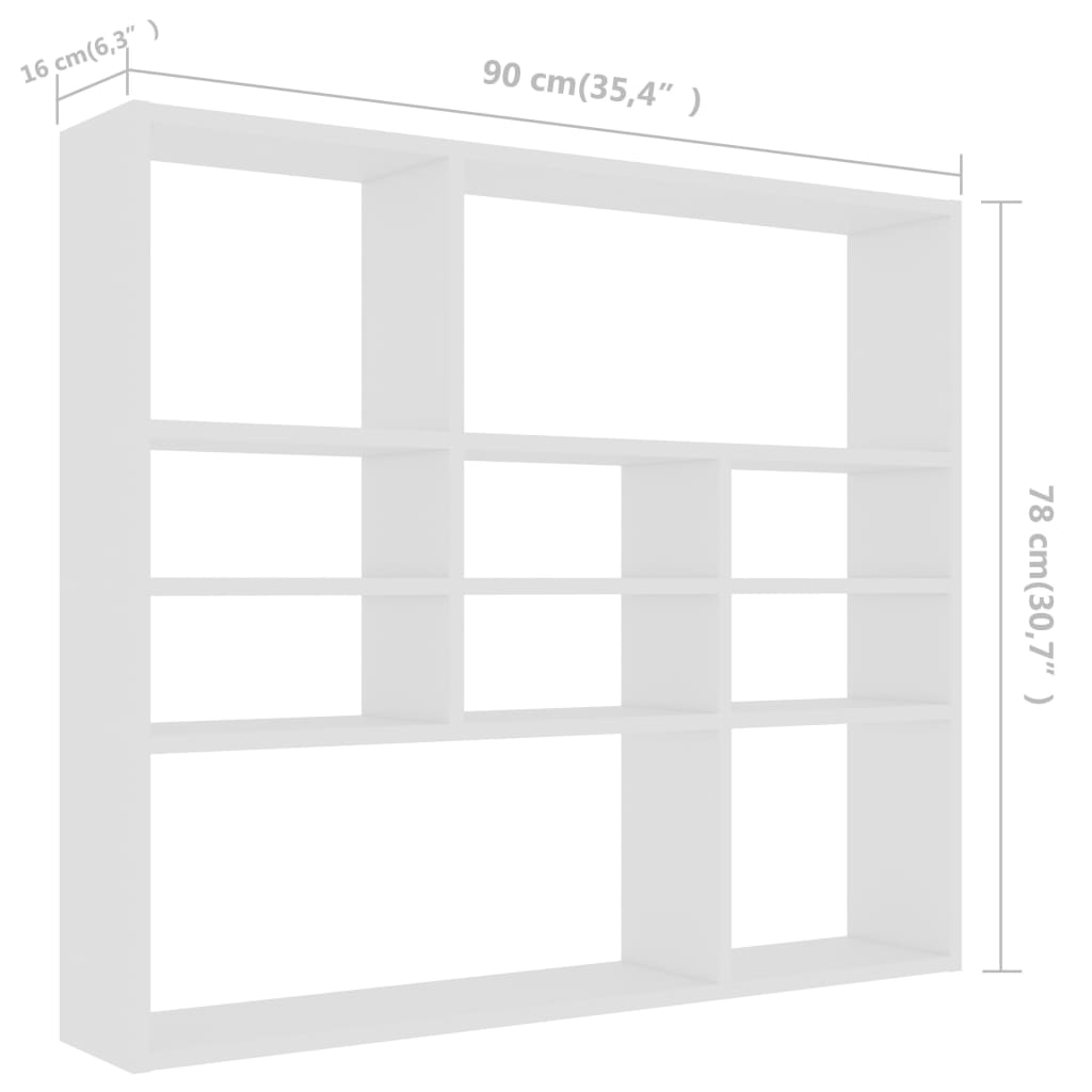 Estantería de pared madera blanco 90x16x78 cm vidaXL