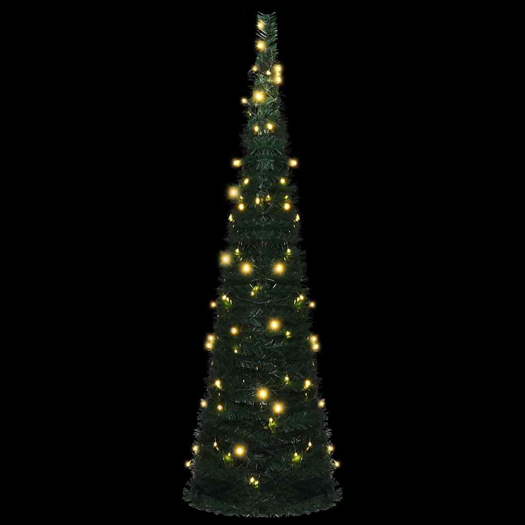 Árbol de navidad emergente preiluminado con luces verde 150 cm v7920 - Vetonek