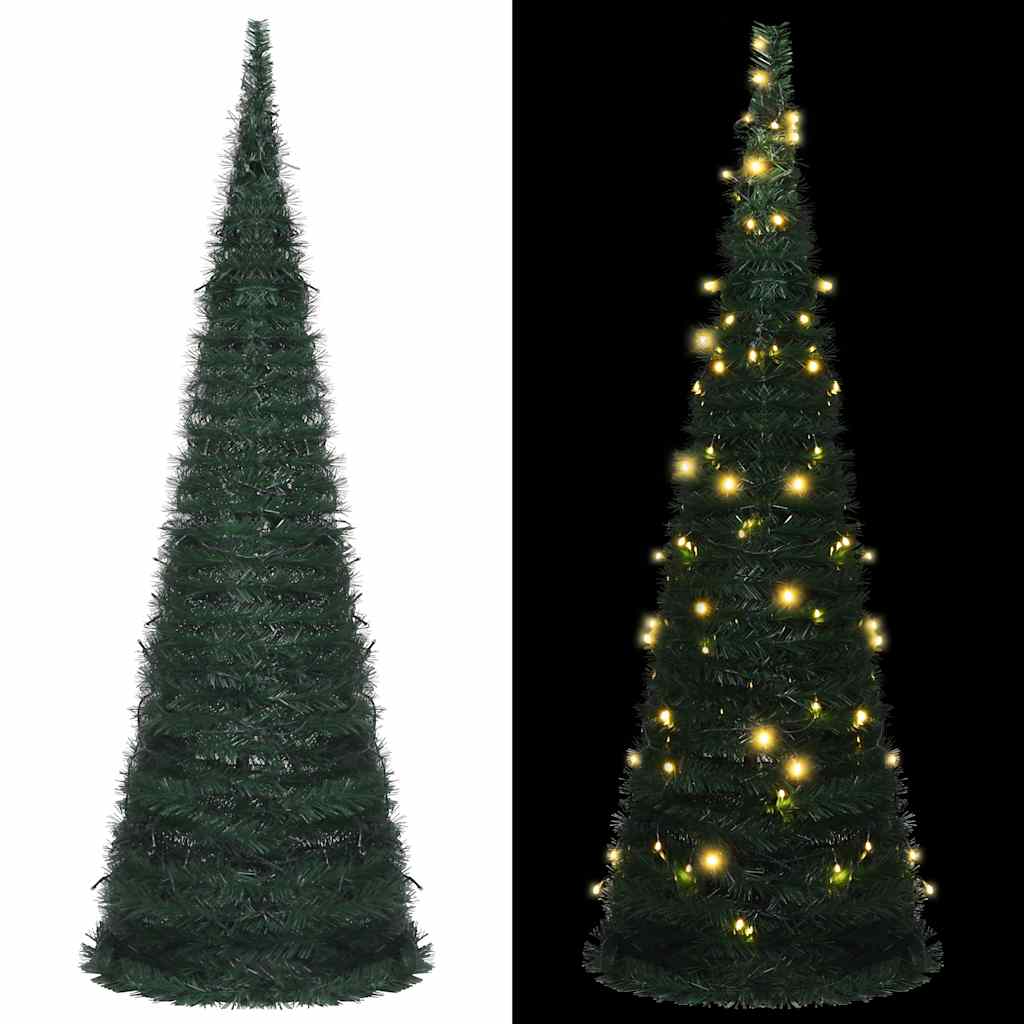 Árbol de navidad emergente preiluminado con luces verde 180 cm v7937 Vetonek