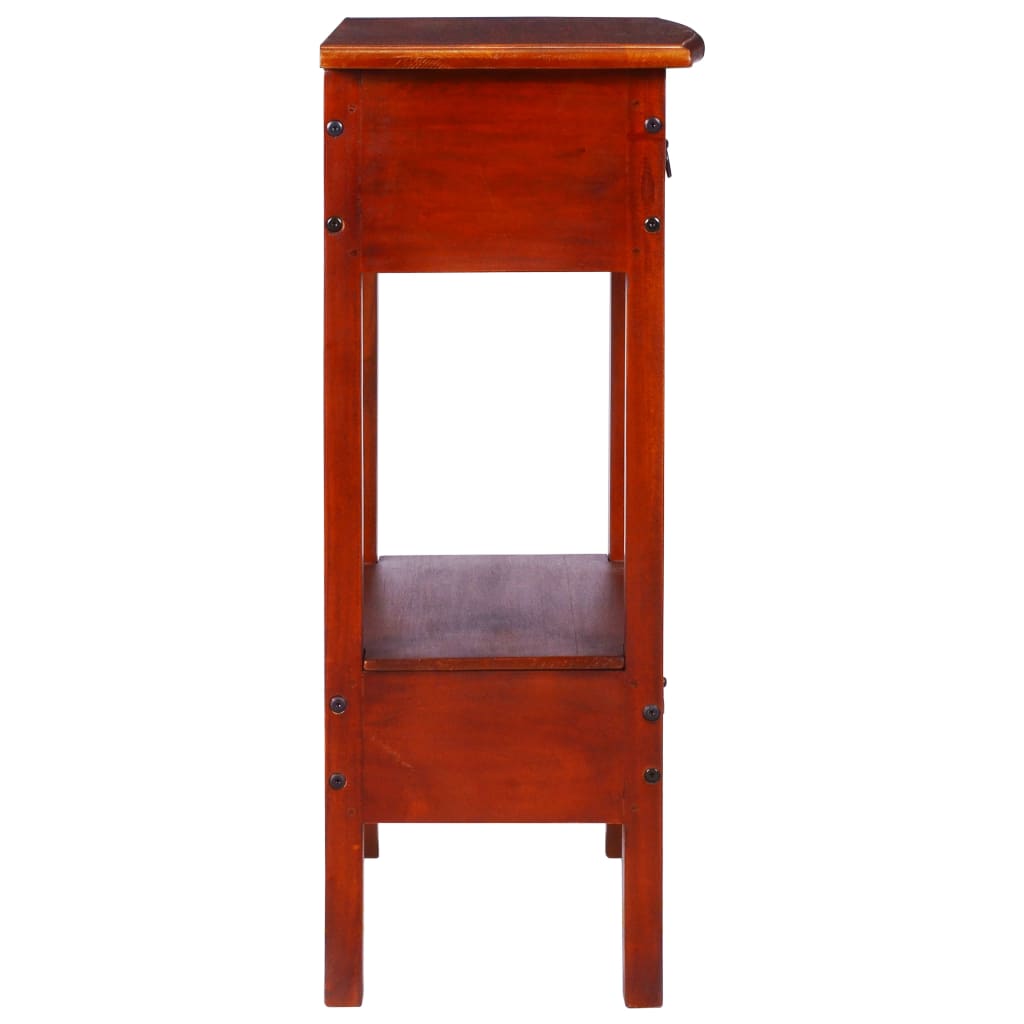 Mesa consola clásica de madera maciza caoba marrón 50x30x75 cm V77