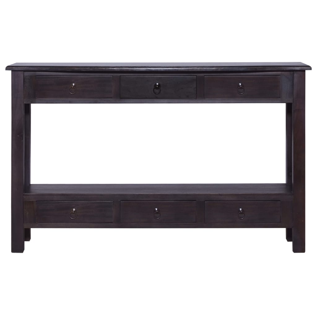 Mesa consola de madera maciza caoba negro café 120x30x75 cm