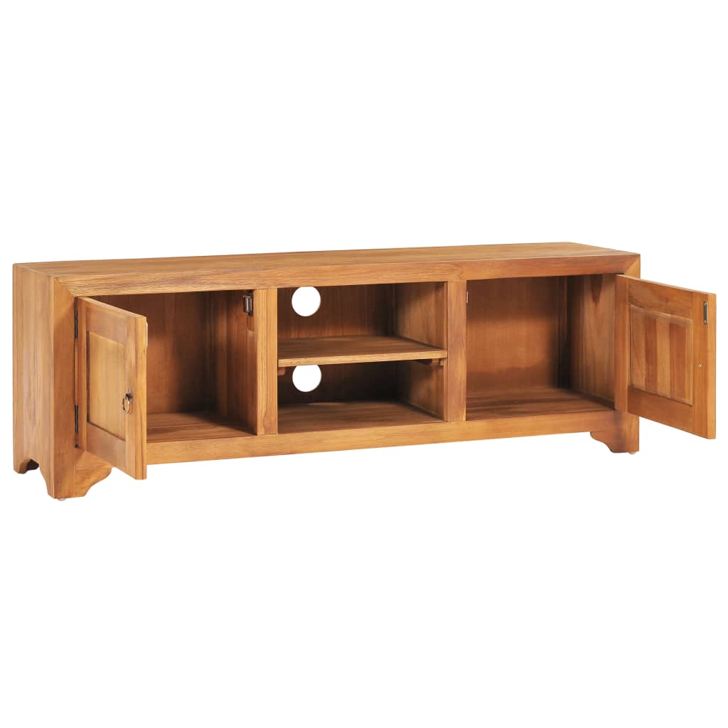 Mobili tv teak solido legno 115x30x40 cm