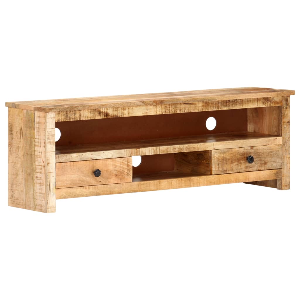 Vetonek Mueble para TV de madera maciza de mango rugosa 120x30x40 cm