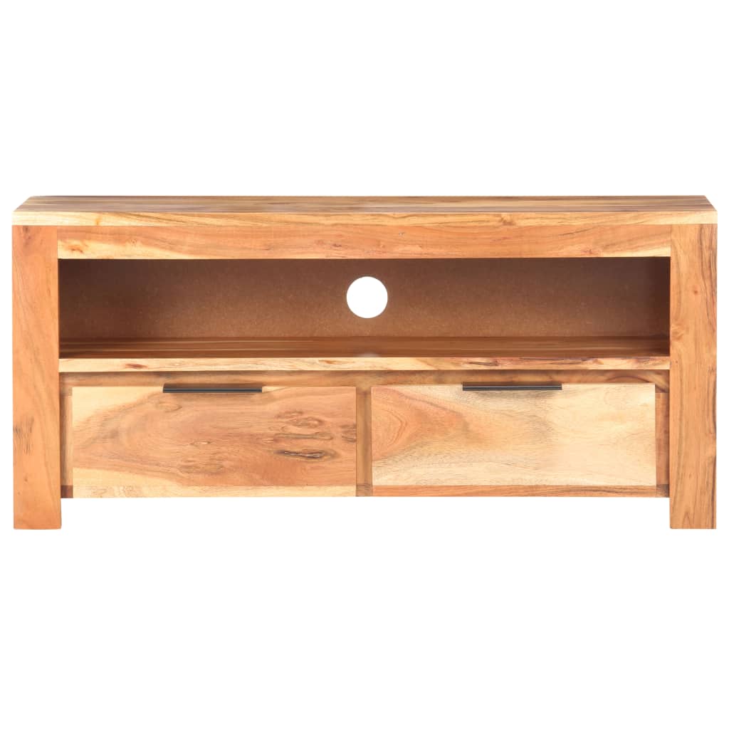 Mueble de TV de madera maciza de acacia 90x30x40 cm