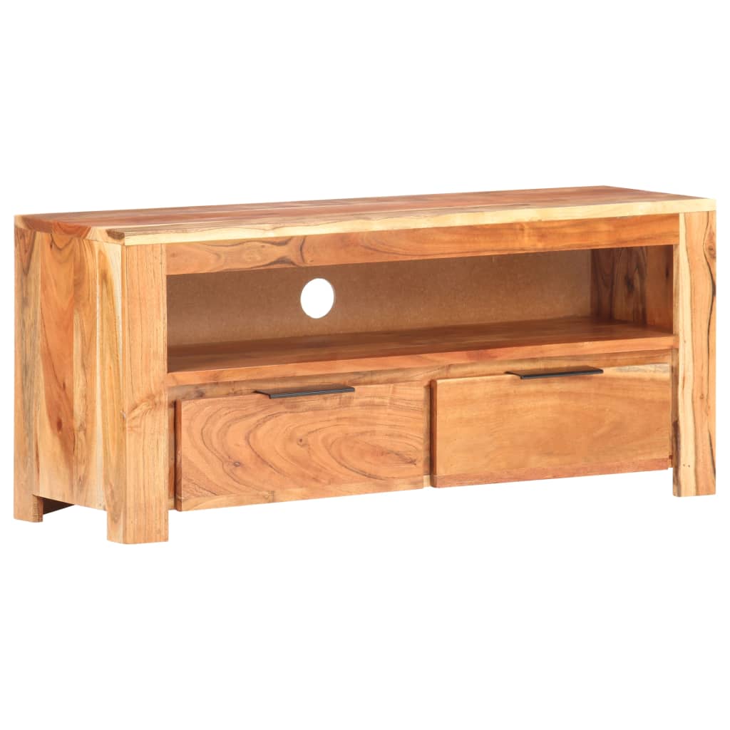 Vetonek Mueble de TV de madera maciza de acacia 90x30x40 cm