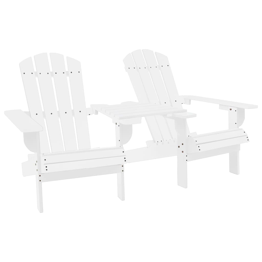 Vetonek Sillas Adirondack de jardín y mesita madera maciza abeto blanco