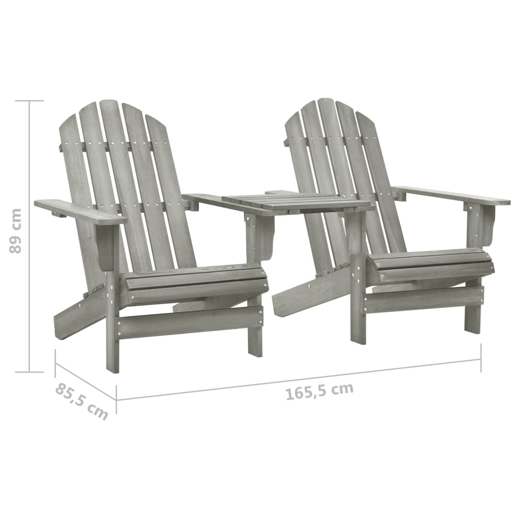 Bois de jardin et chaises d'adirondack gris siler gris siler