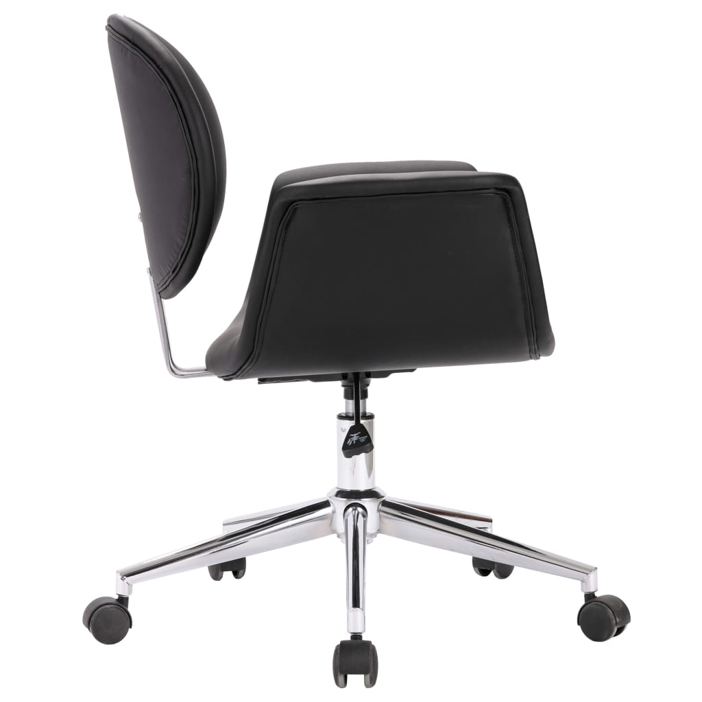 Silla de oficina giratoria de cuero sintético negro vidaXL