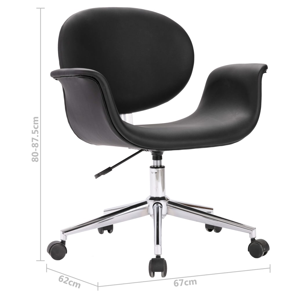 Silla de oficina giratoria de cuero sintético negro vidaXL