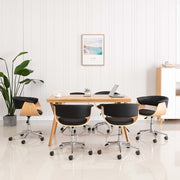 Sillas de comedor giratorias 6 unidades cuero sintético negro v3242 Vetonek