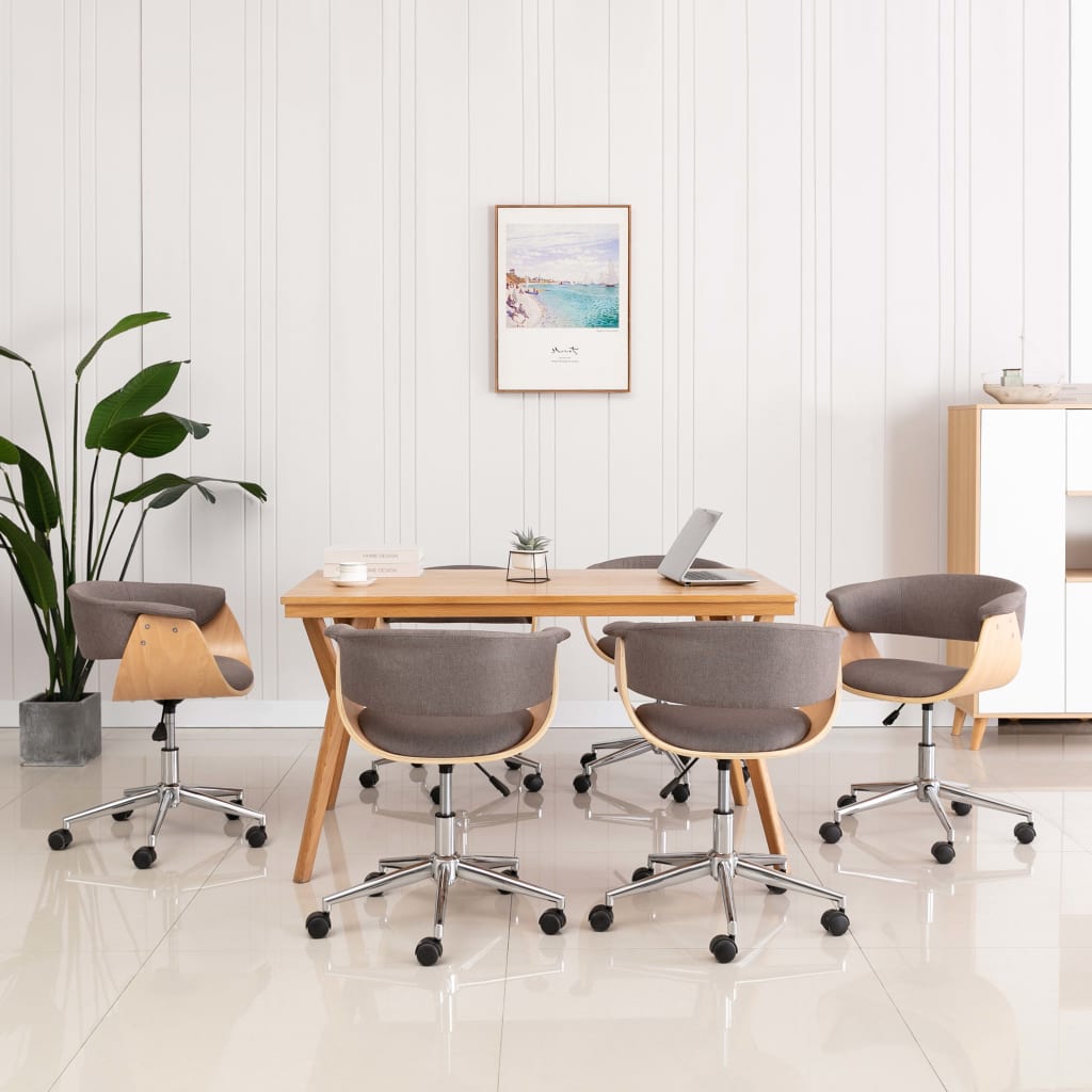Sillas de comedor giratorias 6 unidades tela color gris taupe v3303 Vetonek