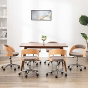 Sillas comedor giratorias 6 uds madera curvada tela gris taupe V3662 Vetonek