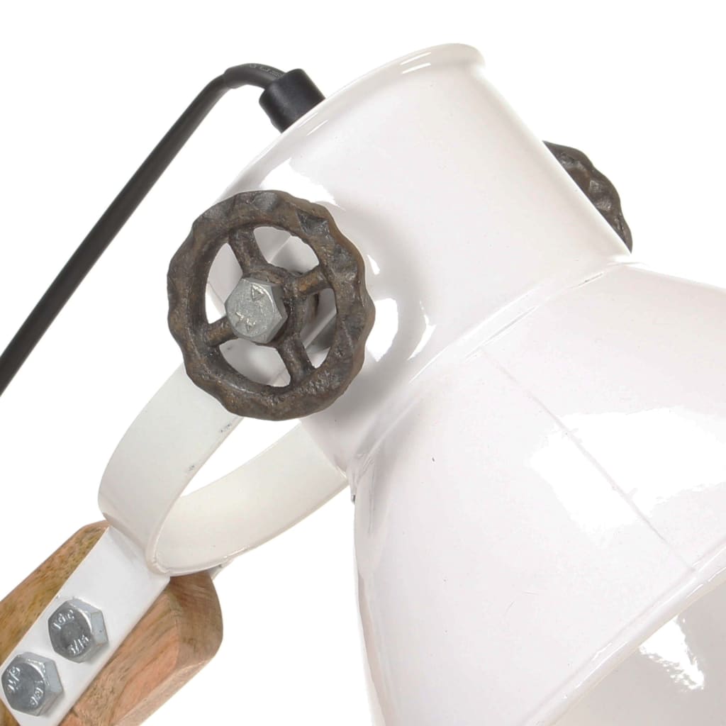 Lámpara de mesa industrial redonda blanca 58x18x90 cm e27 v4386 - Vetonek