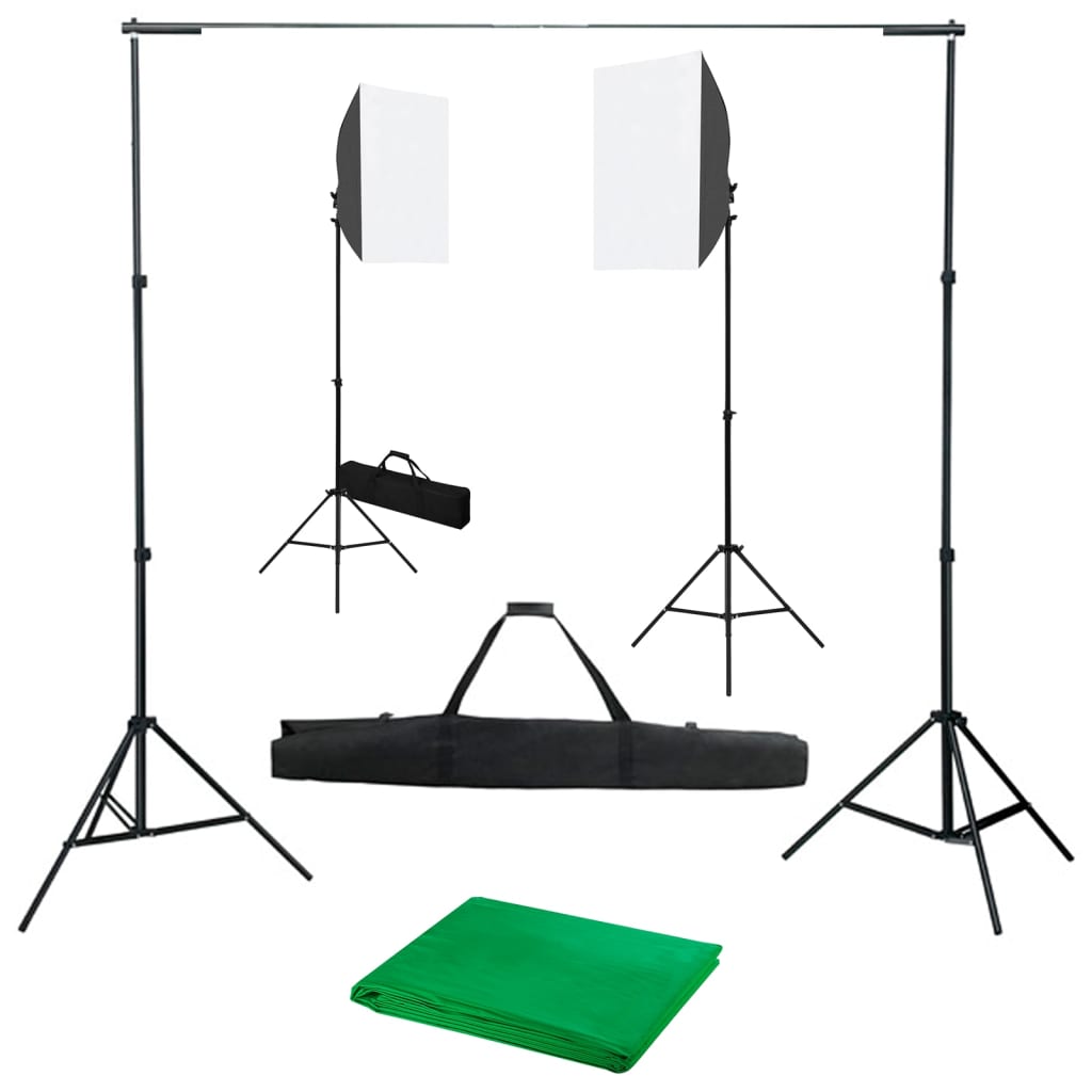 Vetonek Kit de estudio fotográfico con luces softbox y fondo