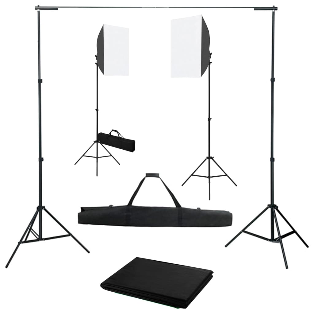 Vetonek Kit de estudio fotográfico con luces softbox y fondo