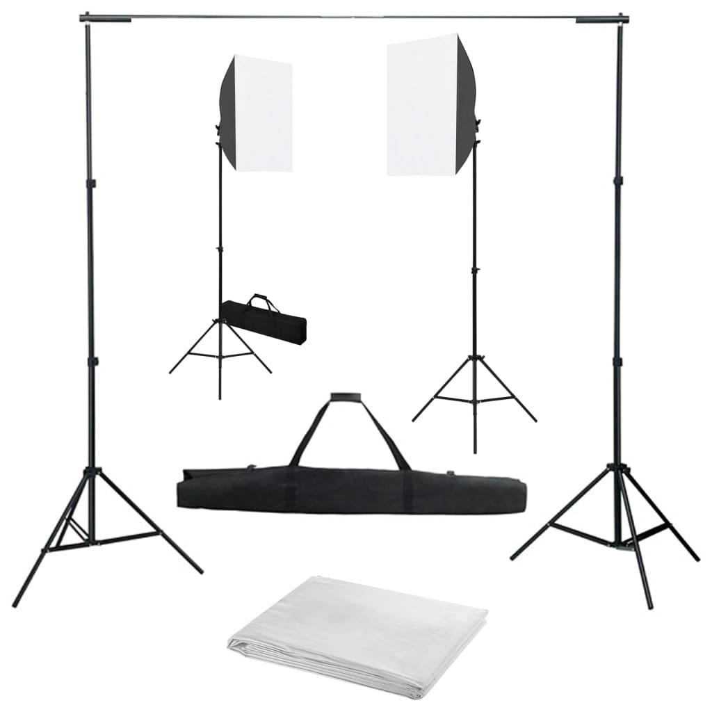 Vetonek Kit de estudio fotográfico con luces softbox y fondo