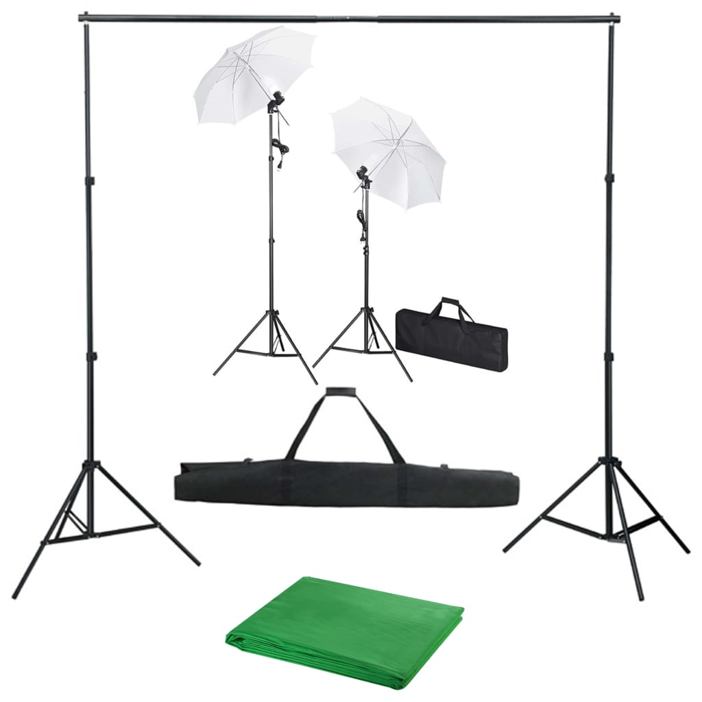 Vetonek Kit estudio fotográfico con telón de fondo, lámparas y paraguas