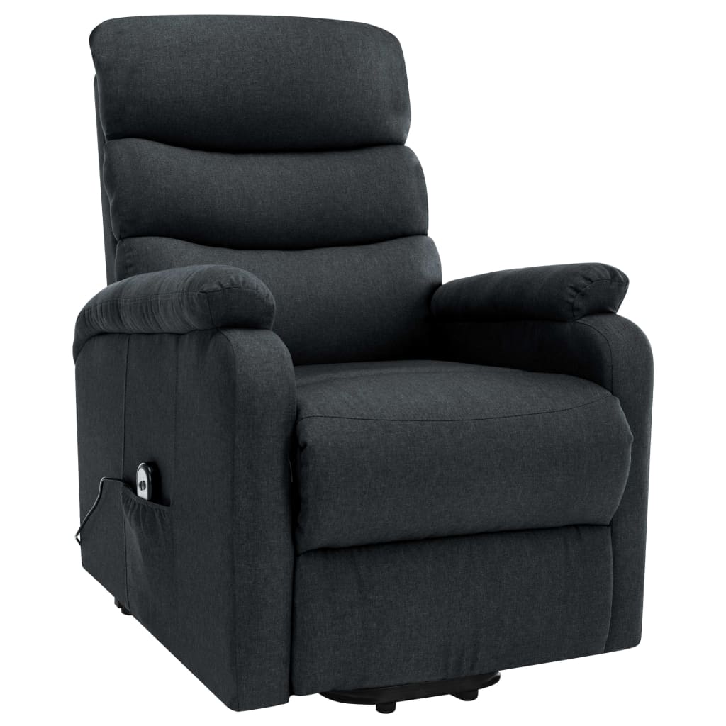 Sillón de masaje elevable tela gris oscuro vidaXL