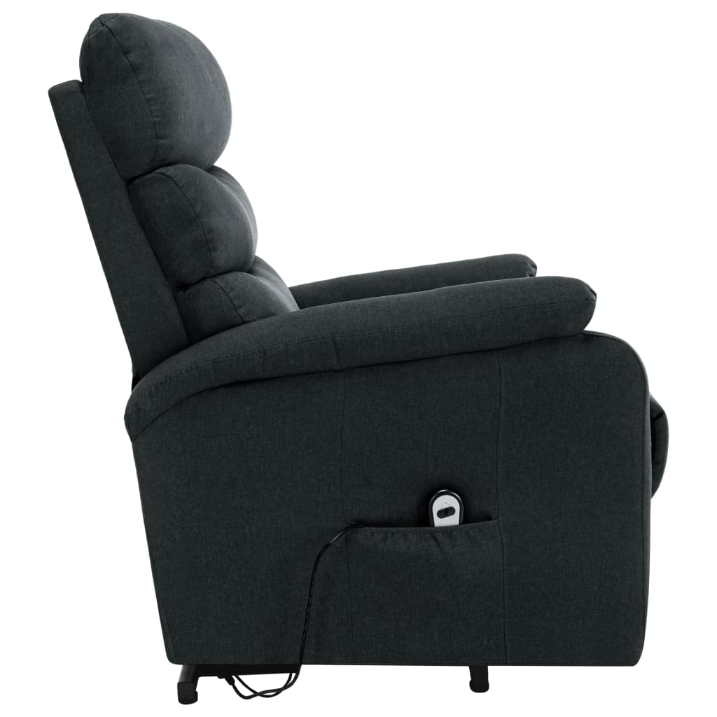 Sillón de masaje elevable tela gris oscuro vidaXL