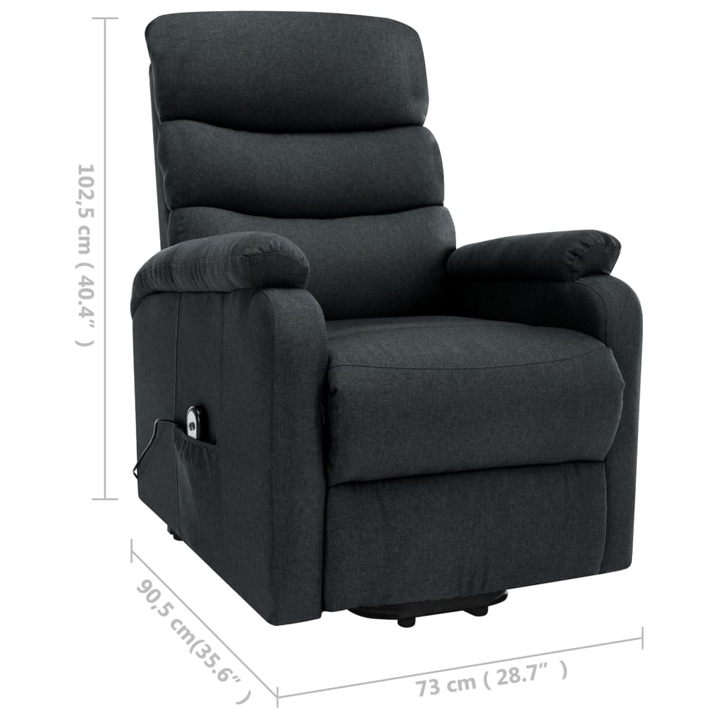 Sillón de masaje elevable tela gris oscuro vidaXL