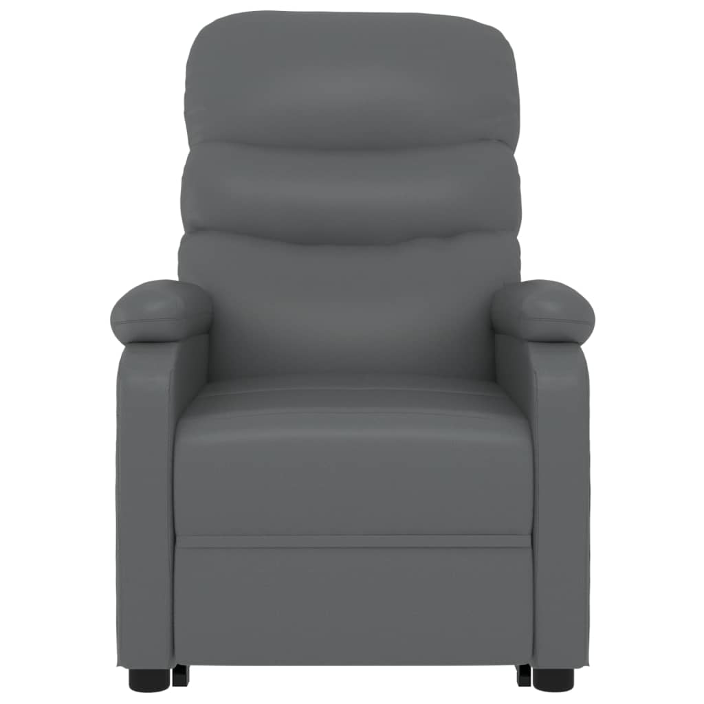 Sillón elevable de cuero sintético gris antracita vidaXL