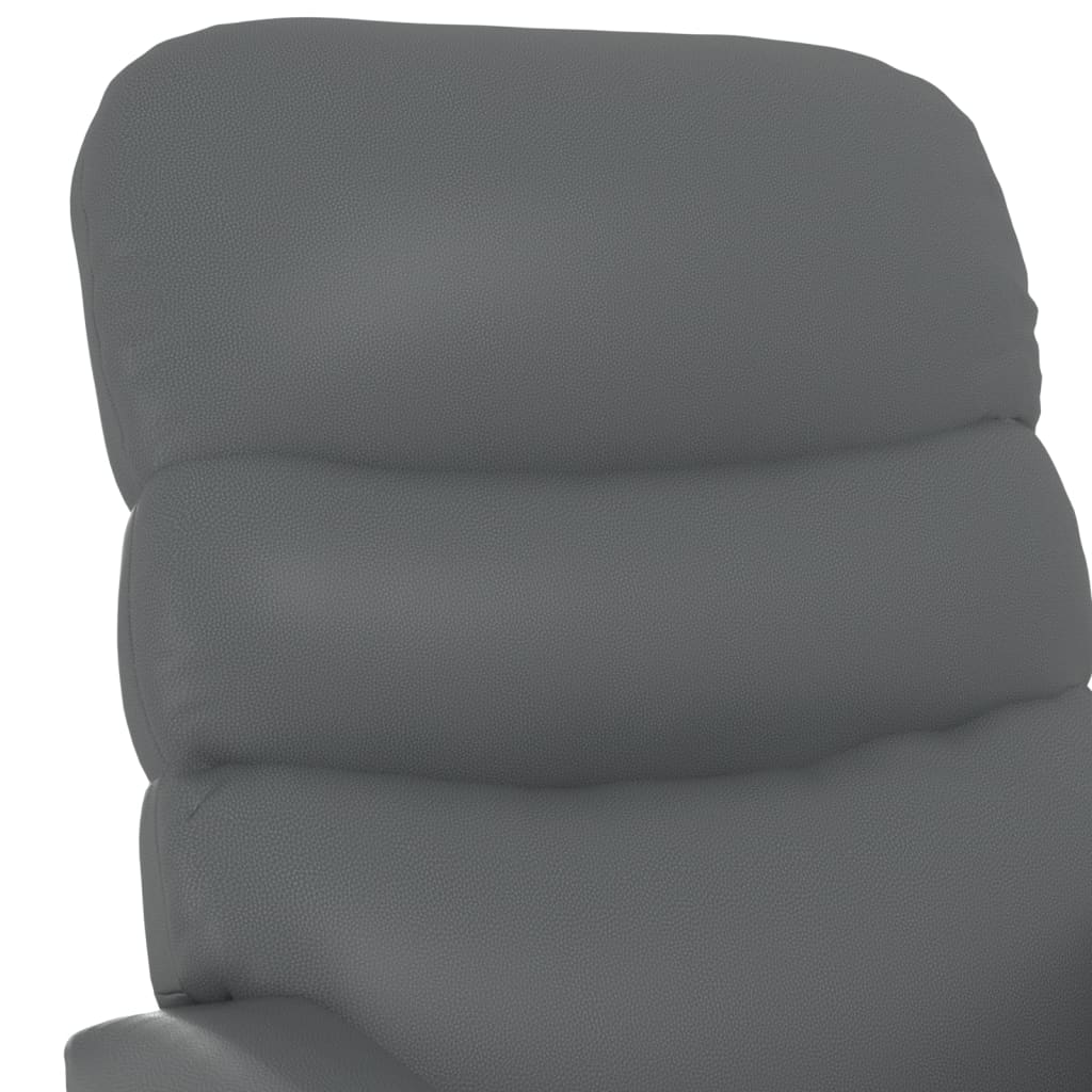 Sillón elevable de cuero sintético gris antracita vidaXL