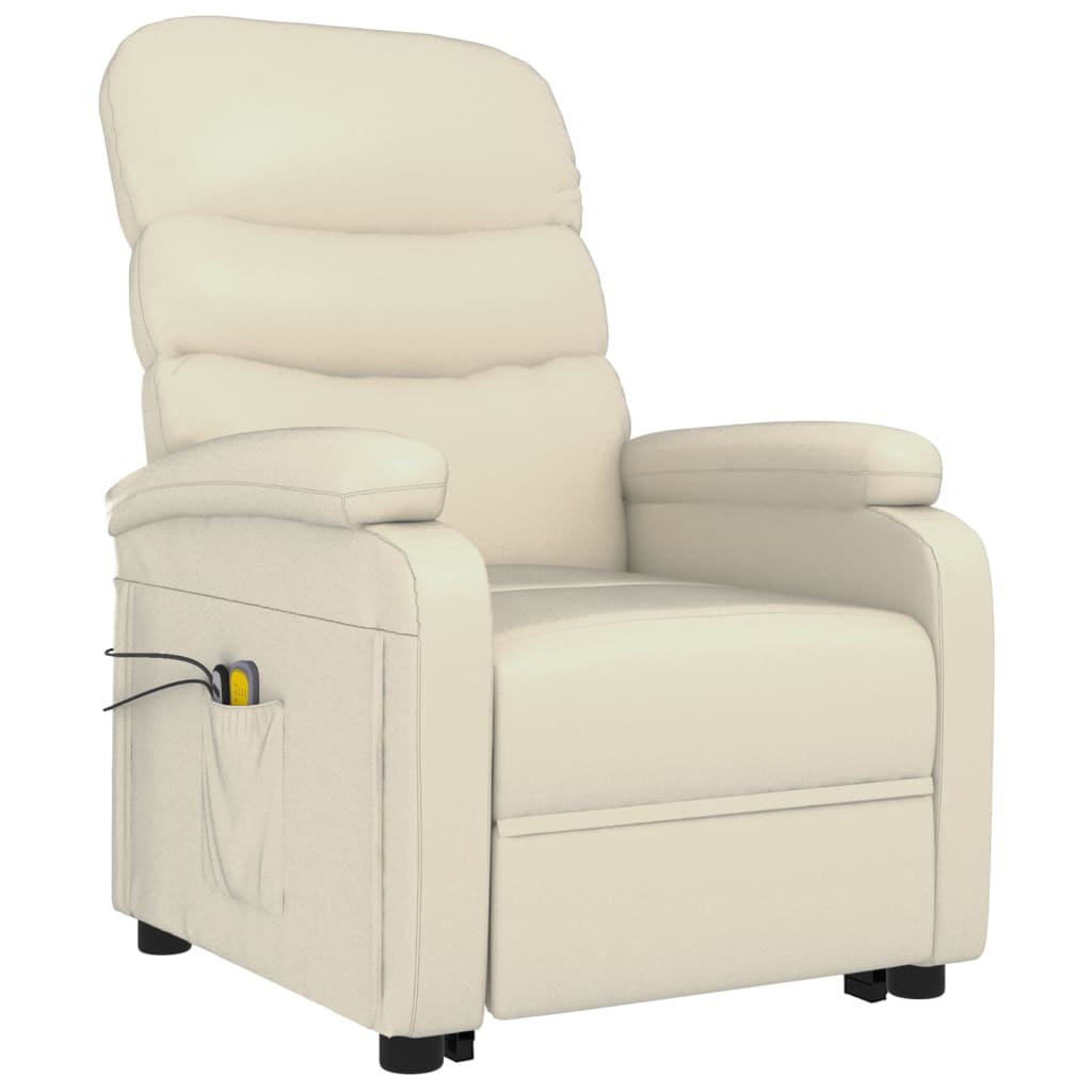 Cream synthetic synthetic leather massage armchair