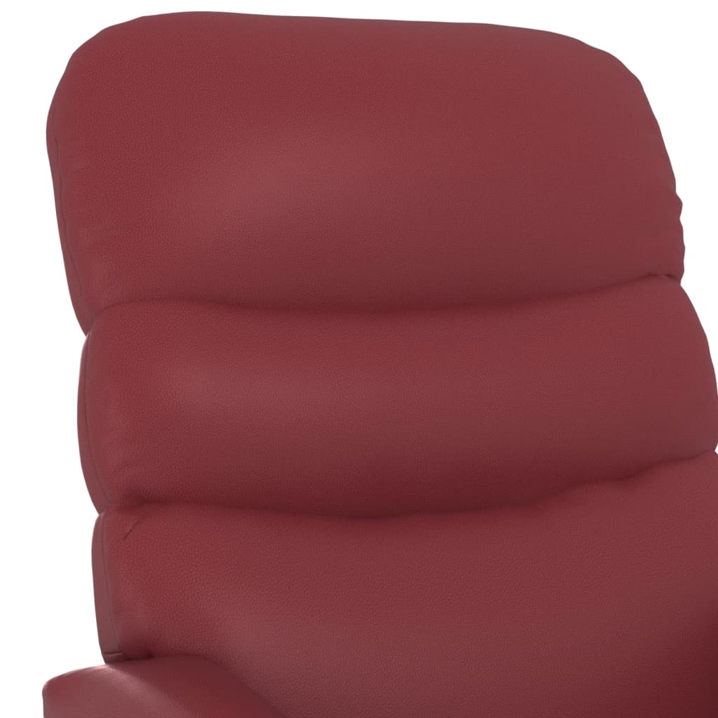 Sillón de masaje elevable cuero sintético rojo tinto vidaXL