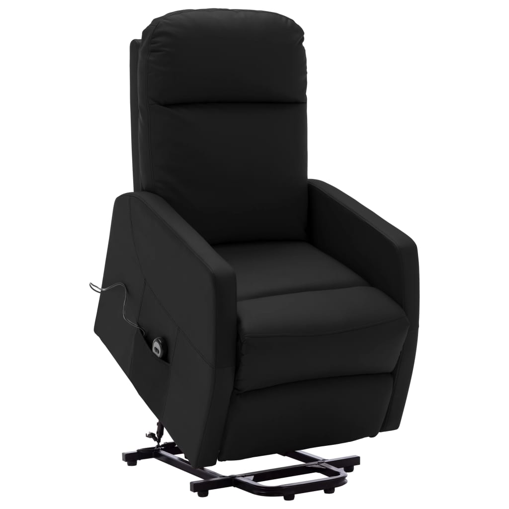 Vetonek Sillón elevable cuero sintético negro