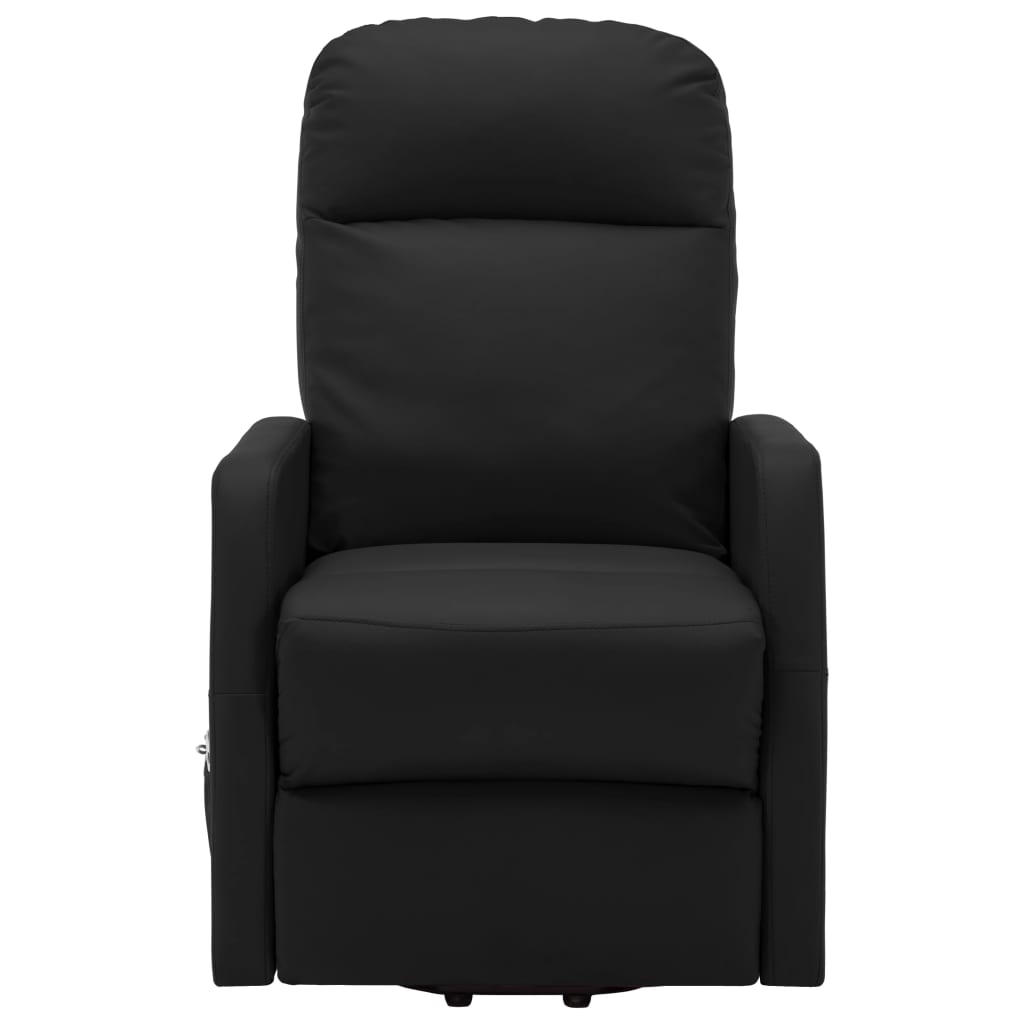 Black synthetic leather massage armchair