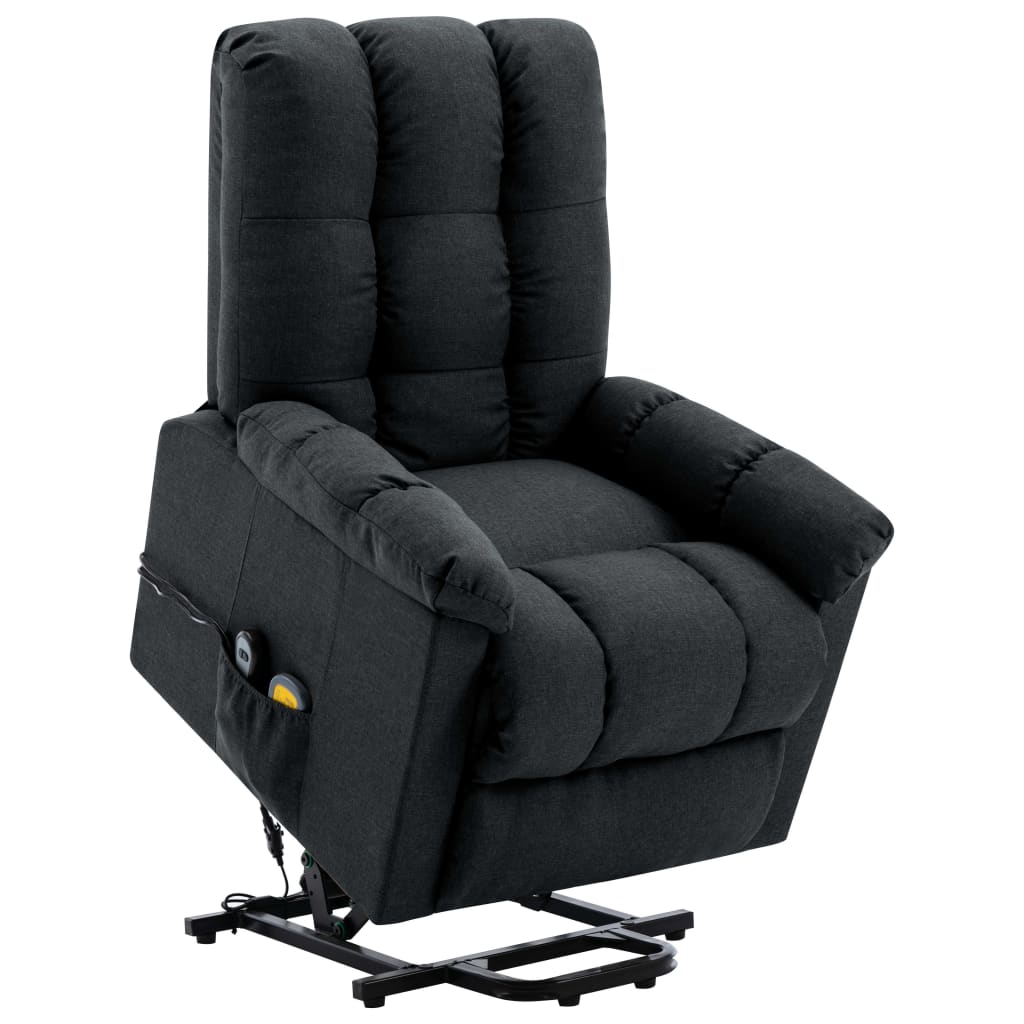 Vetonek Sillón de masaje elevable tela gris oscuro