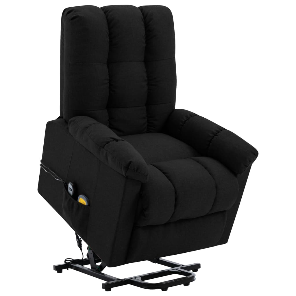 Vetonek Sillón de masaje elevable tela negro