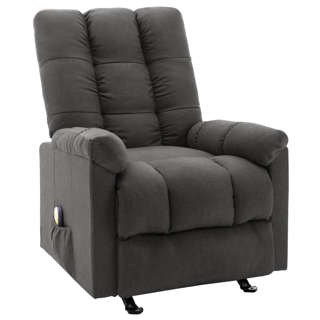 Vetonek Sillón de masaje reclinable de tela gris oscuro