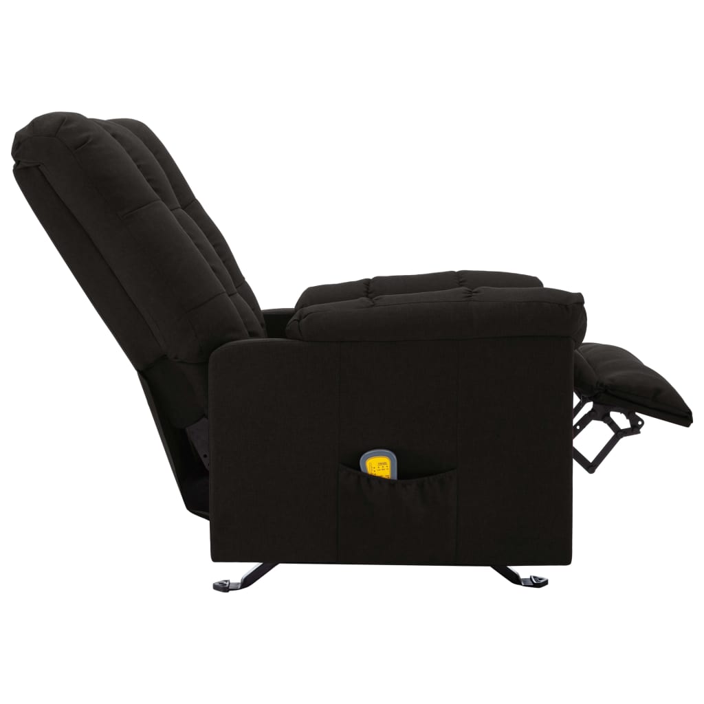 Sillón de masaje reclinable de tela negro vidaXL