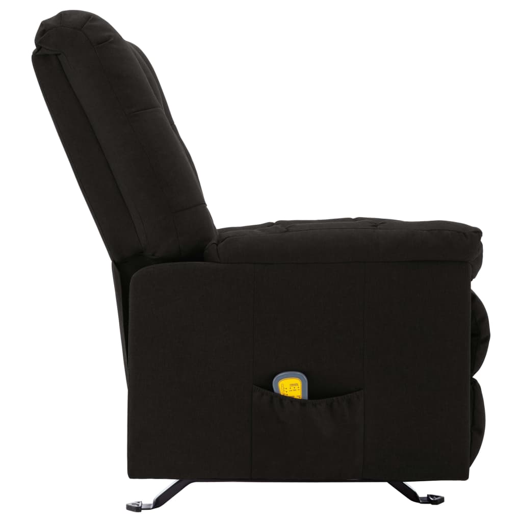 Sillón de masaje reclinable de tela negro vidaXL