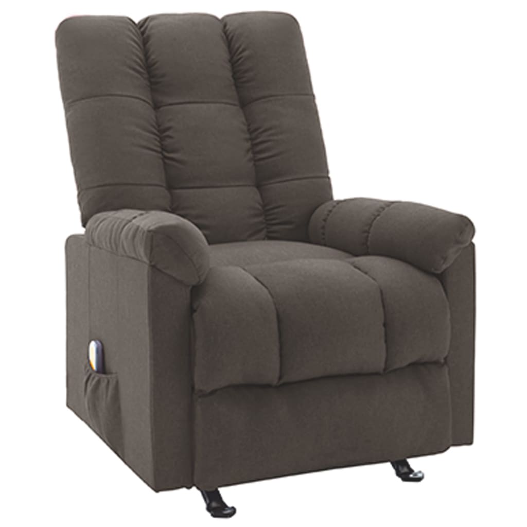 Vetonek Sillón de masaje reclinable de tela gris taupé