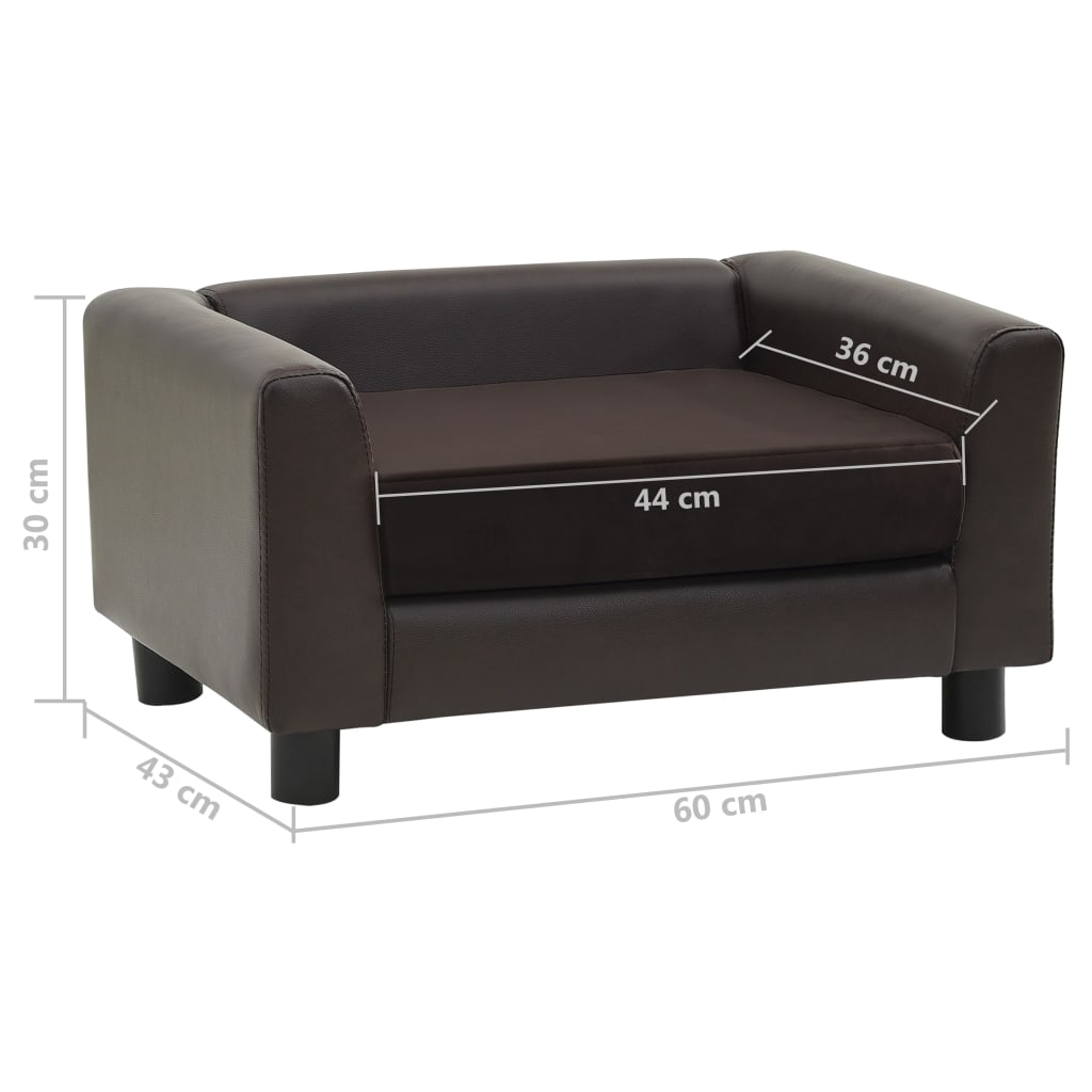 Felpa and synthetic dog sofa Brown 60x43x30 cm