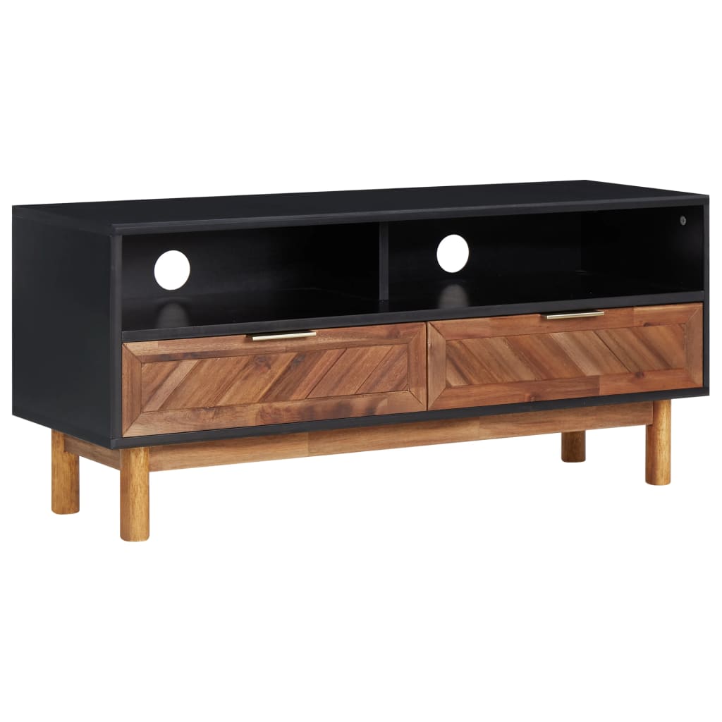 Vetonek Mueble para TV de madera maciza de acacia y MDF 100x35x45 cm