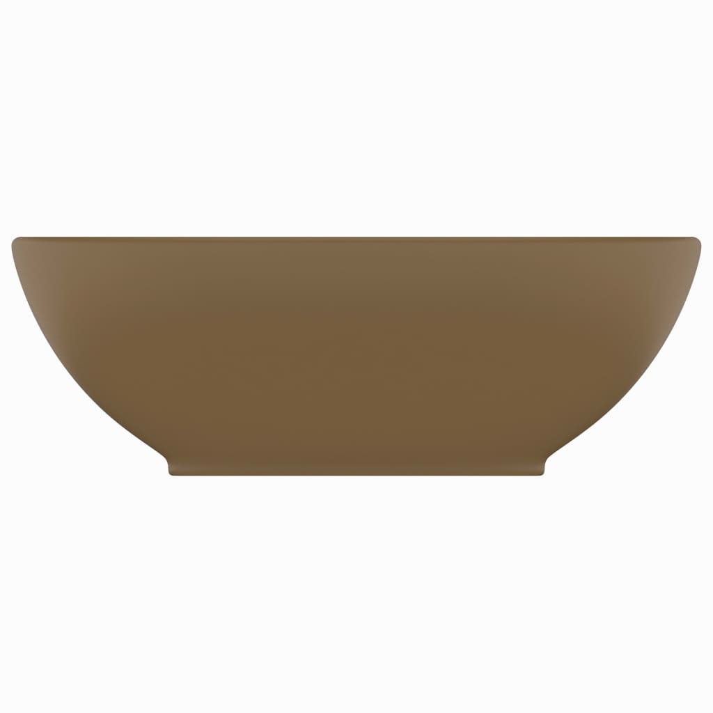 Lavabo de lujo ovalado cerámica crema mate 40x33 cm - Vetonek