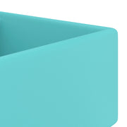 Lavabo cuadrado rebosadero cerámica verde claro mate 41x41 cm v6525 - Vetonek