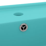 Lavabo cuadrado rebosadero cerámica verde claro mate 41x41 cm v6525 - Vetonek