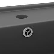 Lavabo lujoso cuadrado rebosadero cerámica gris oscuro 41x41 cm v6556 - Vetonek