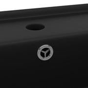 Lavabo lujoso cuadrado rebosadero cerámica negro mate 41x41 cm v6587 - Vetonek