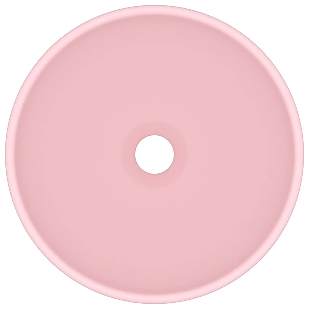 Round luxury sink Ceramic matt pink 32.5x14 cm