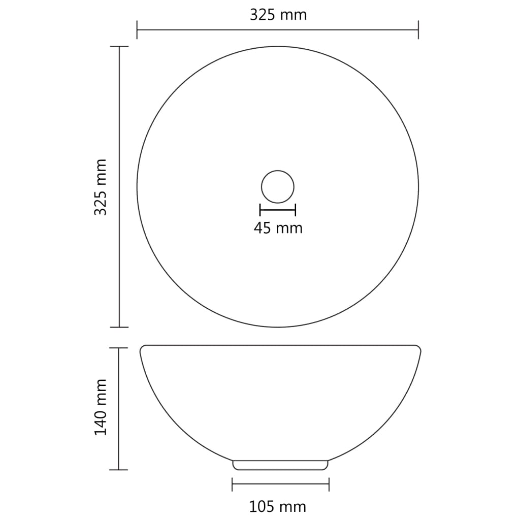 Lavabo de lujo redondo cerámica rosa mate 32,5x14 cm vidaXL