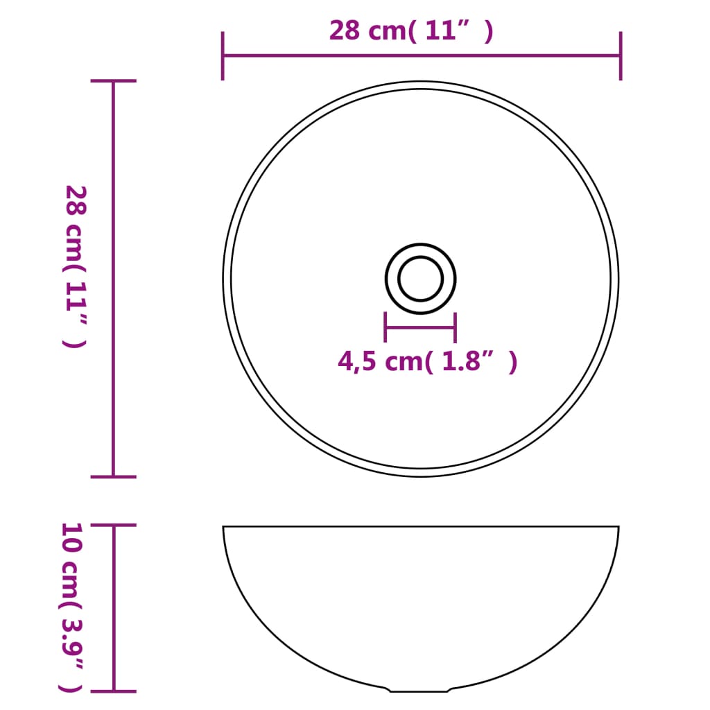 Lavabo de cuarto de baño redondo cerámica rosa mate - Vetonek